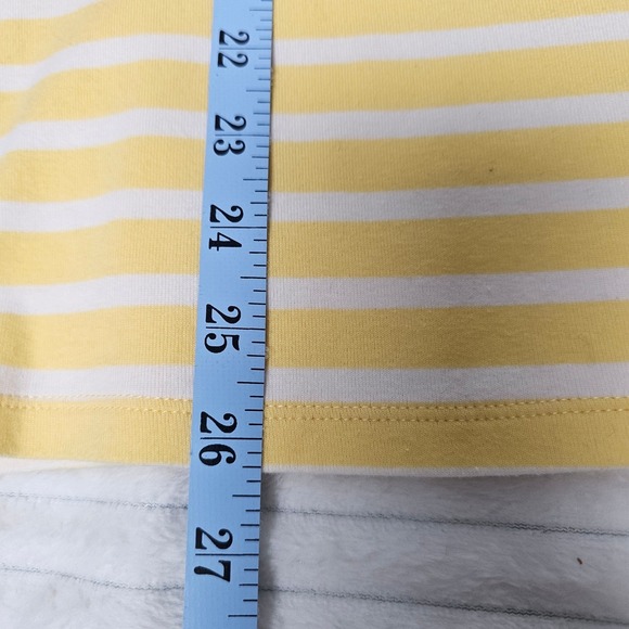 Talbots Stretch Weekend Tee Butter Yellow White Stripe Women's XL Preppy Classic - Picture 6 of 9